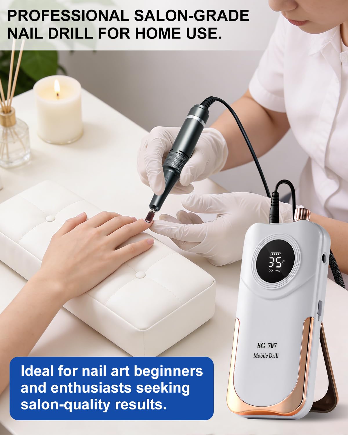 Professional Cordless Nail Drill Kit with LCD Display