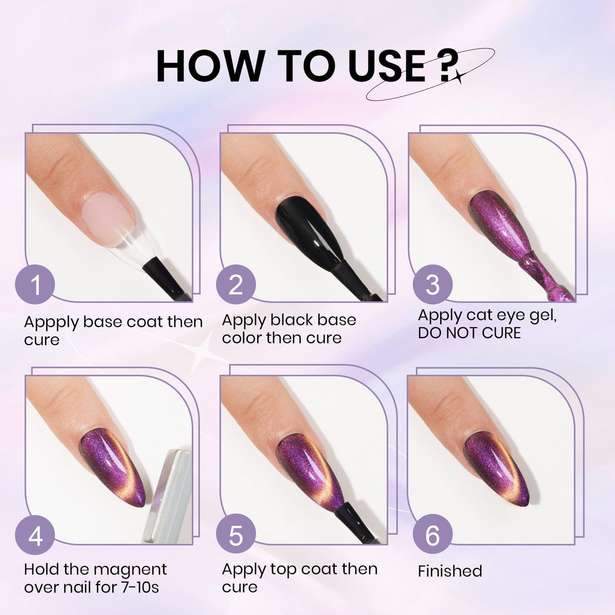 12-Color Cat Eye Gel Polish Collection with Magnetic Effect