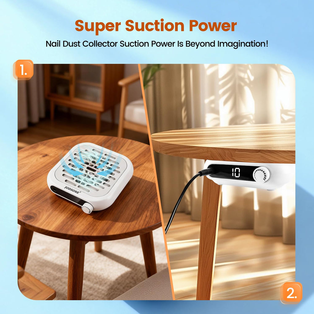 JODSONE Mini Nail Dust Collector with Powerful Suction