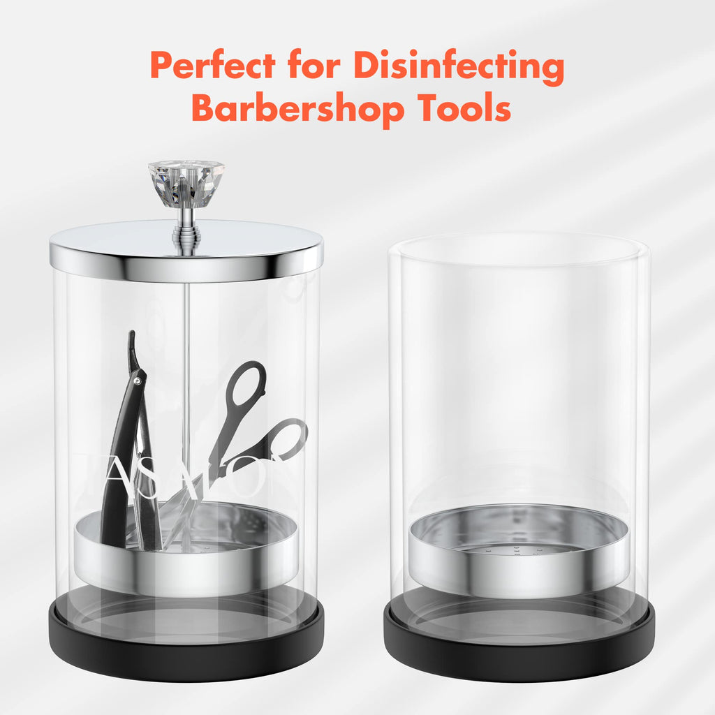 TASALON Disinfectant Jar with Removable Basket, Glass Body and Stainless Cap