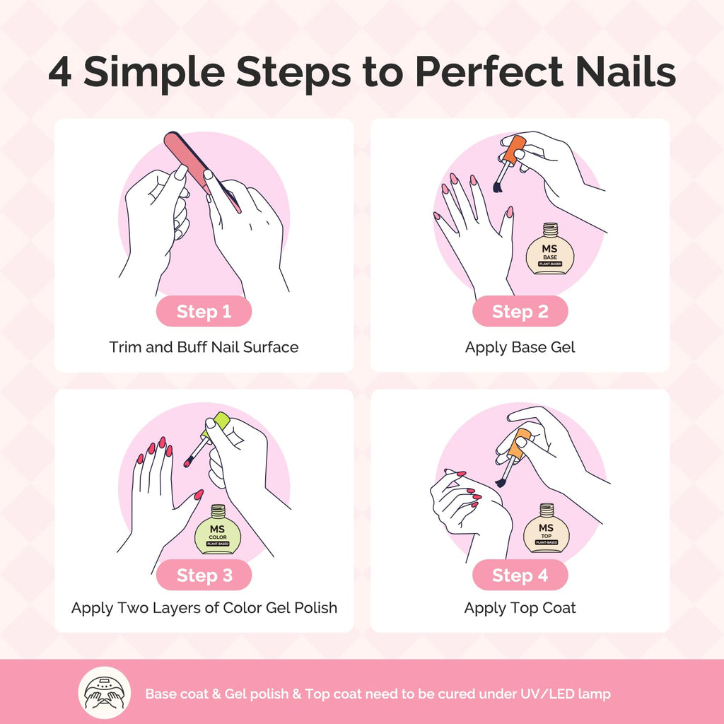 MelodySusie TPO & HEMA-Free Plant-Based Gel Nail Polish Set, 6 Colors
