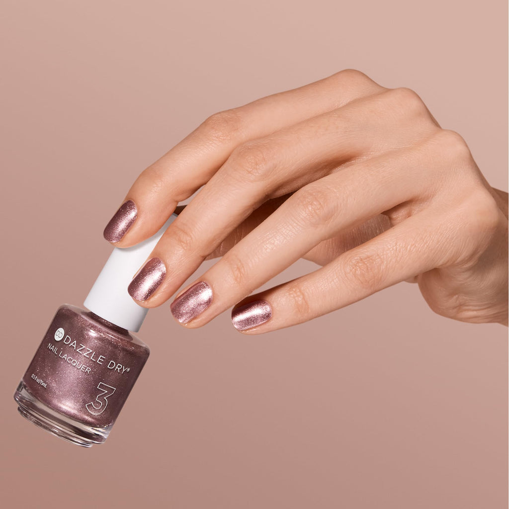 Dazzle Dry Nail Lacquer, Step 3 – Out N' About Rose Gold Metallic, 0.5 fl oz