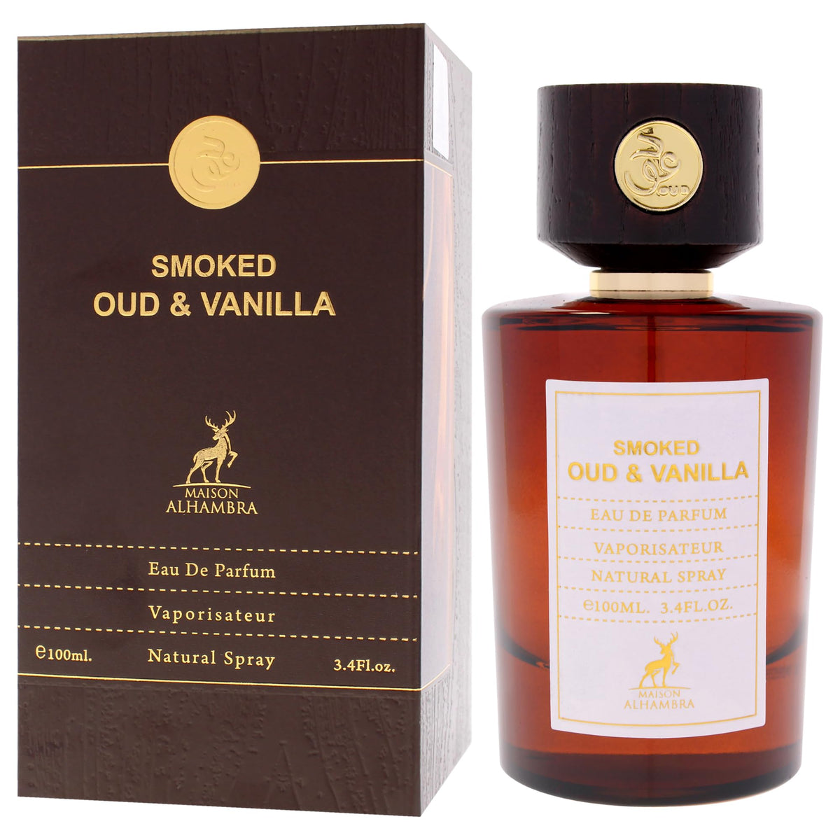 Maison Alhambra Smoked Oud and Vanilla Men's Eau de Parfum Spray, 3.4 oz