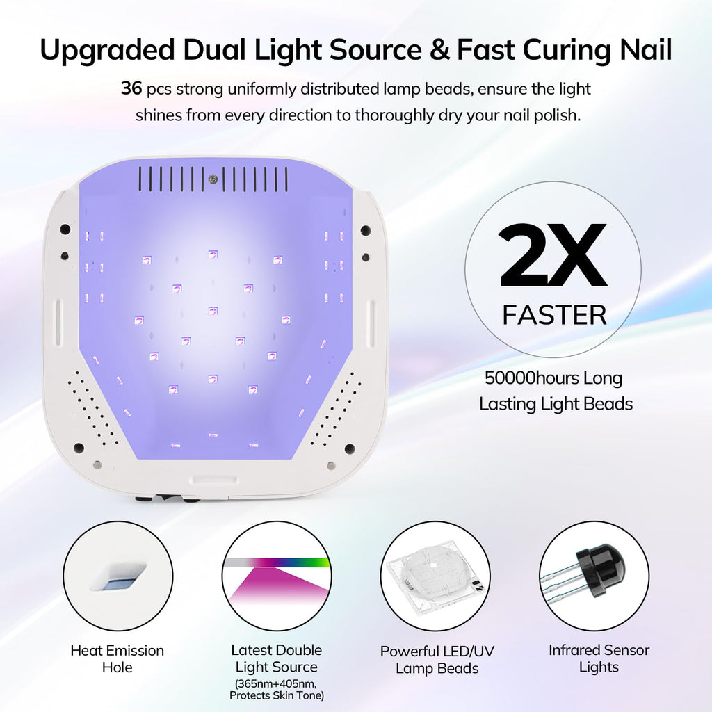 Lavinda 54W Cordless UV LED Nail Lamp with LCD Timer