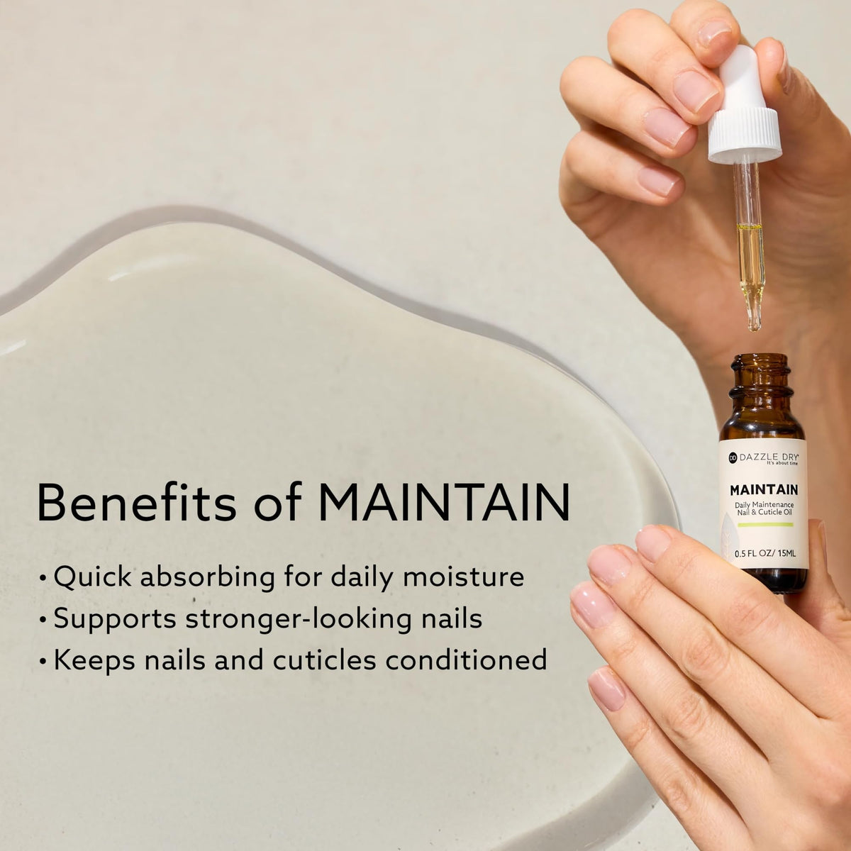 Dazzle Dry Maintain Daily Nail & Cuticle Oil, Vegan & Cruelty-Free