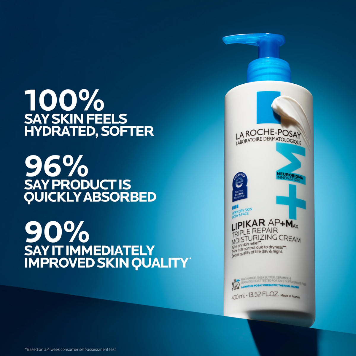 La Roche-Posay Lipikar AP+Max Triple Repair Moisturizing Body Cream, 13.52 oz