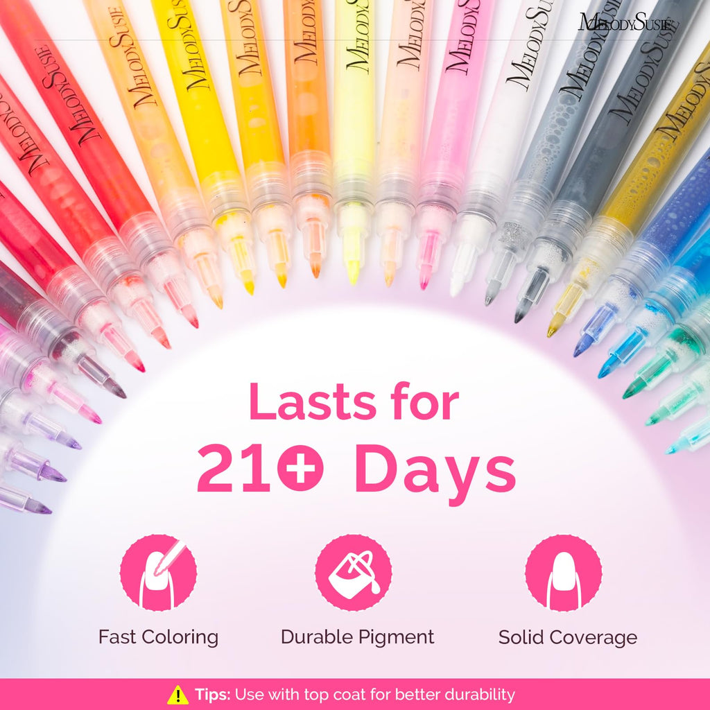 MelodySusie Nail Art Pens Set for Nail Design and Manicure