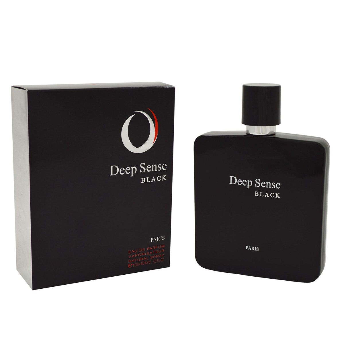 Deep Sense Black Eau de Parfum for Men, 3.3 Ounce