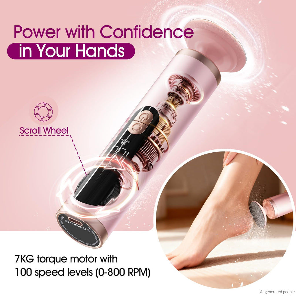 Rechargeable Electric Foot Callus Remover with Adjustable Speed