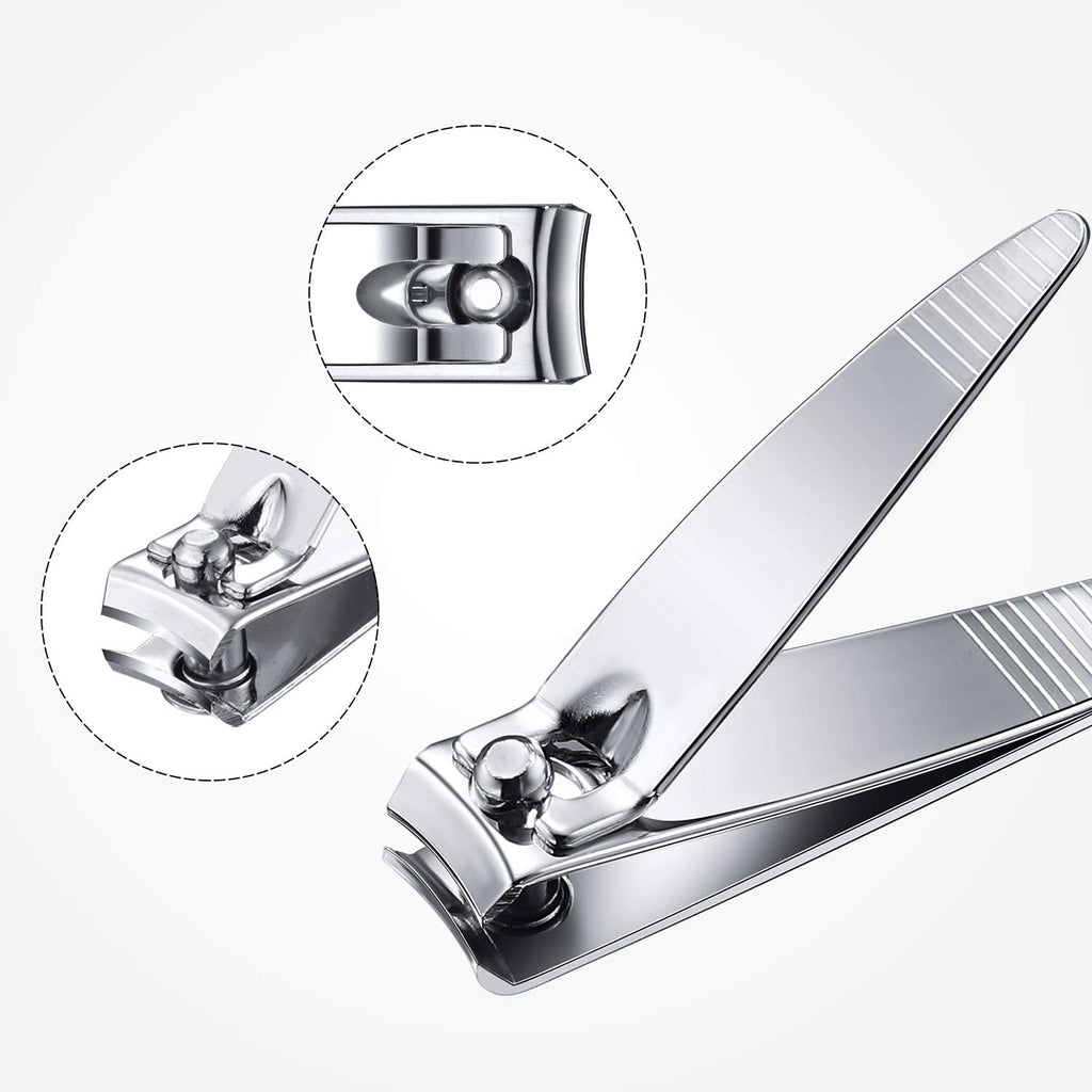 Mudder Silver Stainless Steel Nail Clippers, Mini Portable Fingernail and Toenail Trimmers