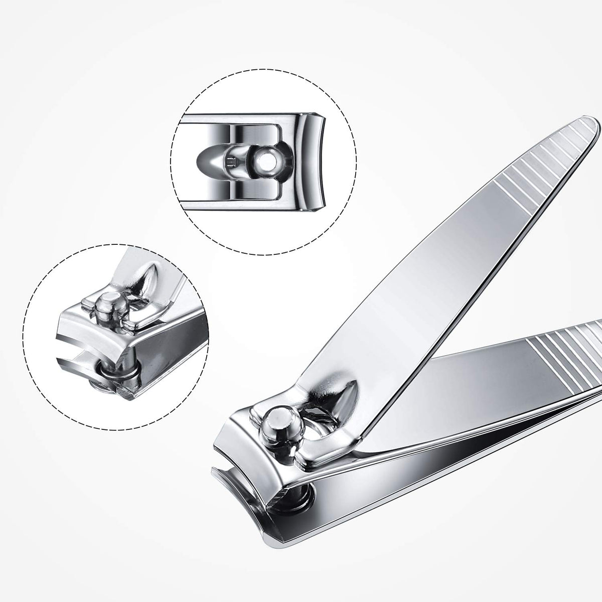 Mudder Silver Stainless Steel Nail Clippers, Mini Portable Fingernail and Toenail Trimmers