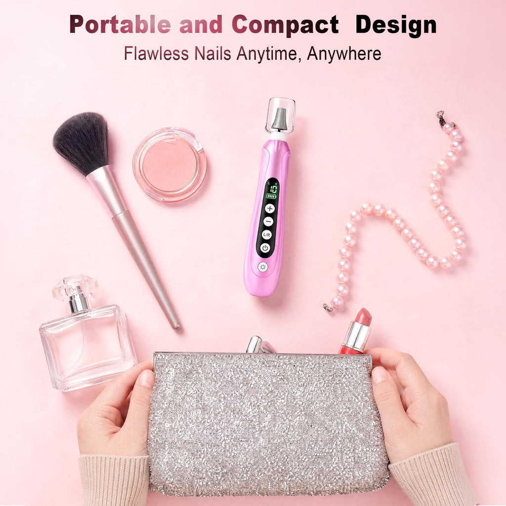 Pink Electric Nail Drill Kit with LED Light and Nail Drying Lamp