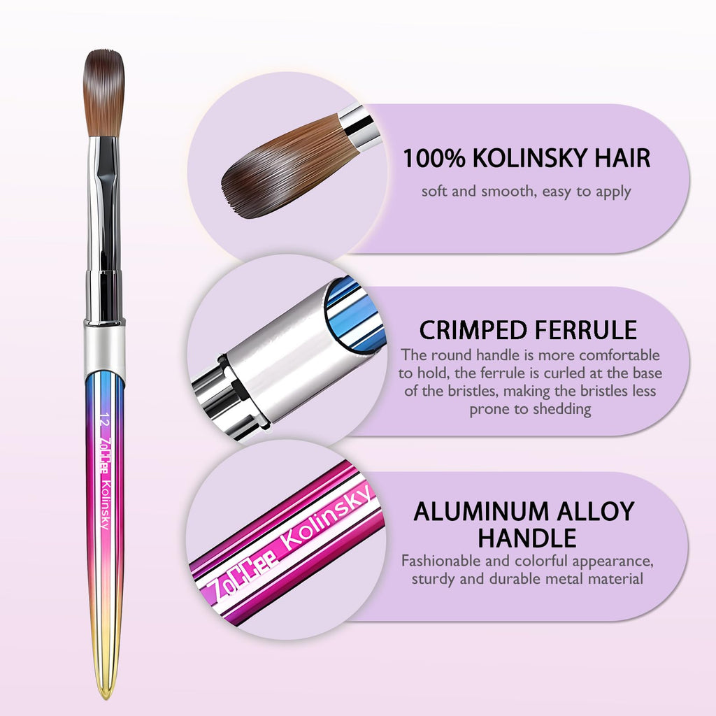 Acrylic Nail Brush with 100% Kolinsky Sable Hair and Storage Box