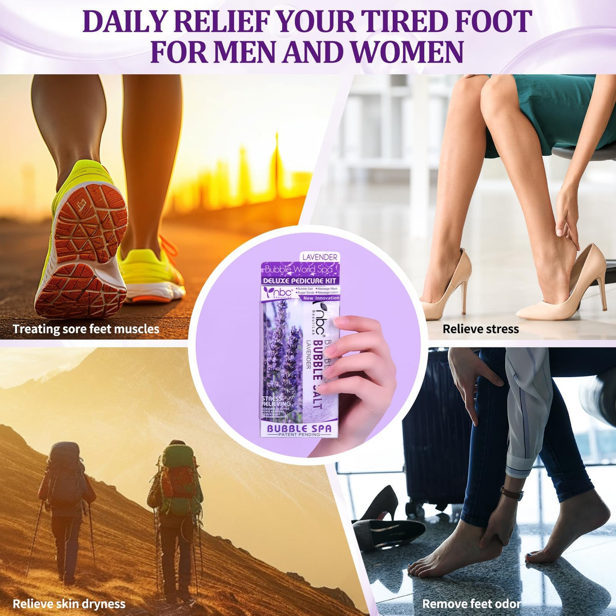 Pedicure Foot Spa Kit, 4-Step Foot Care Set