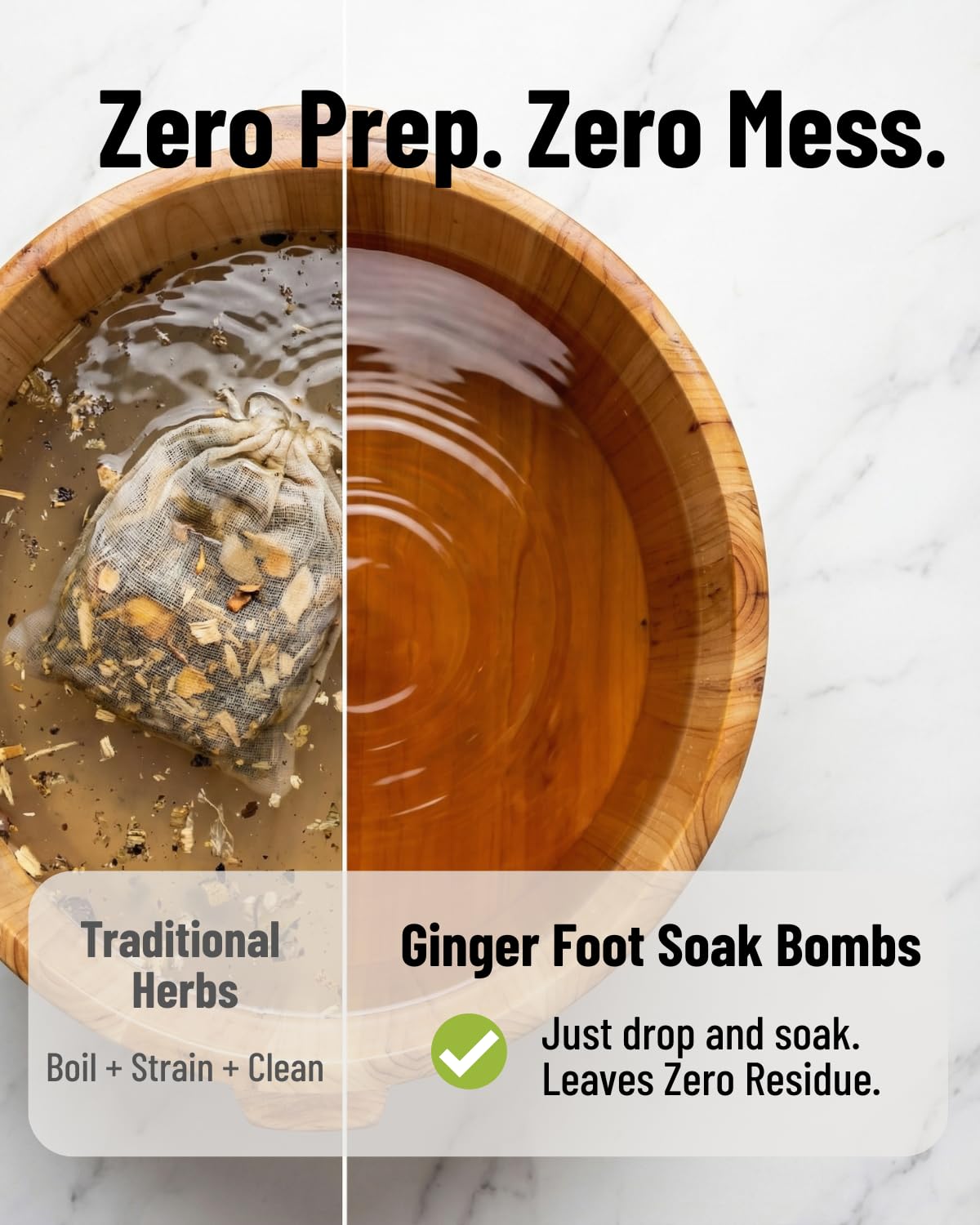 Ginger Herbal Foot Soak Balls with Sichuan Pepper and Angelica Root, 8 Pack