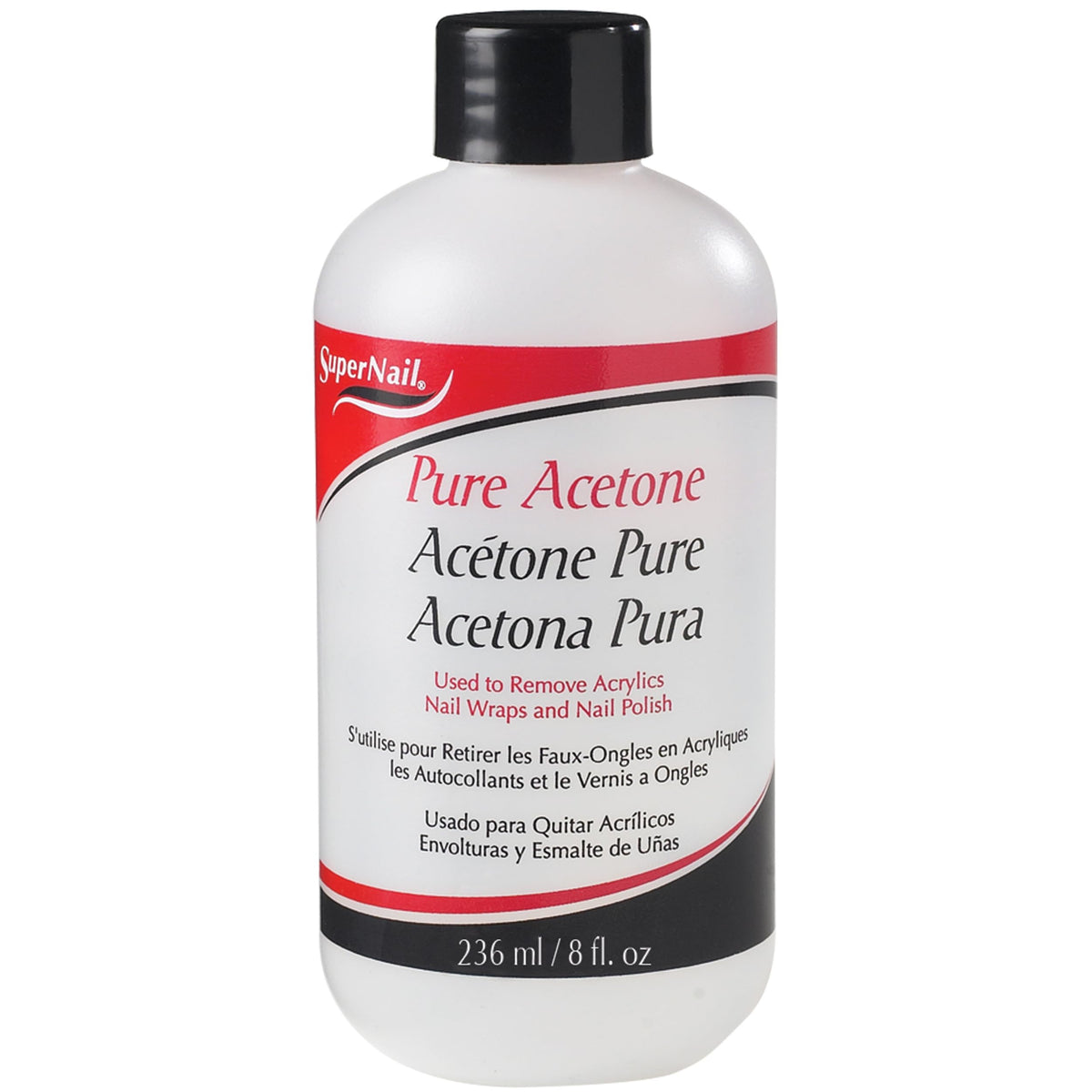 Supernail Pure Acetone Nail Polish Remover, 8 oz Pack of 6
