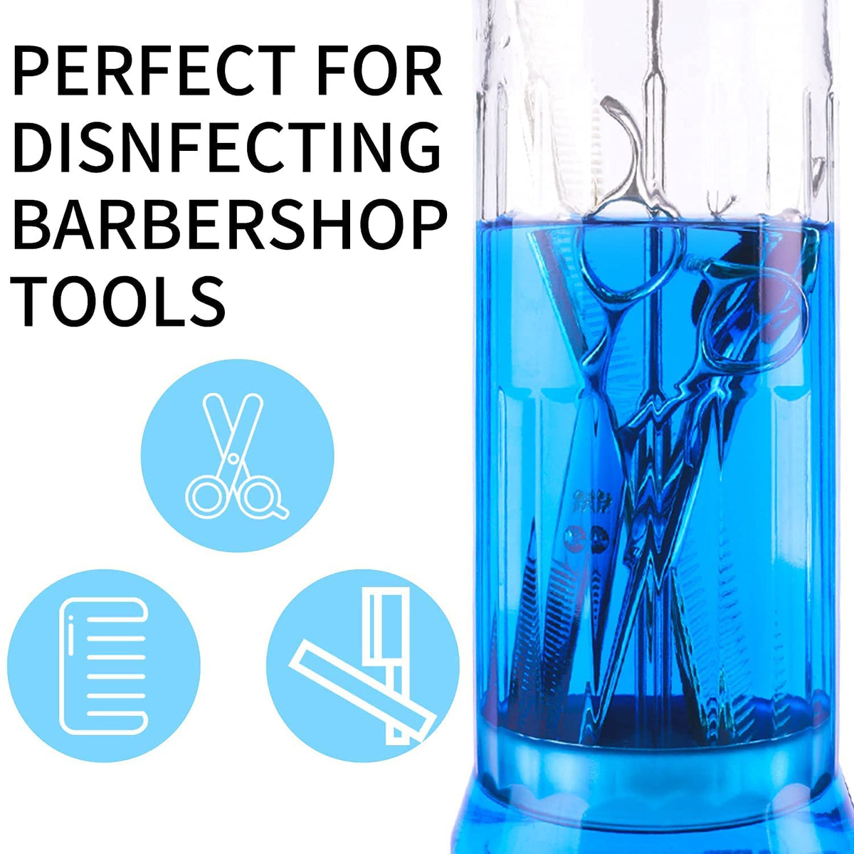 Glass Disinfectant Jar with Stainless Steel Basket, 50 Oz