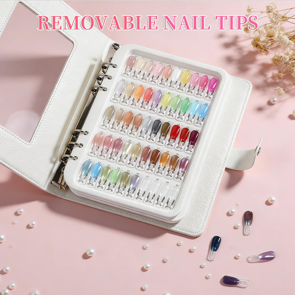 Nail Polish Color Swatch Book with Replacement Tips and Number Labels