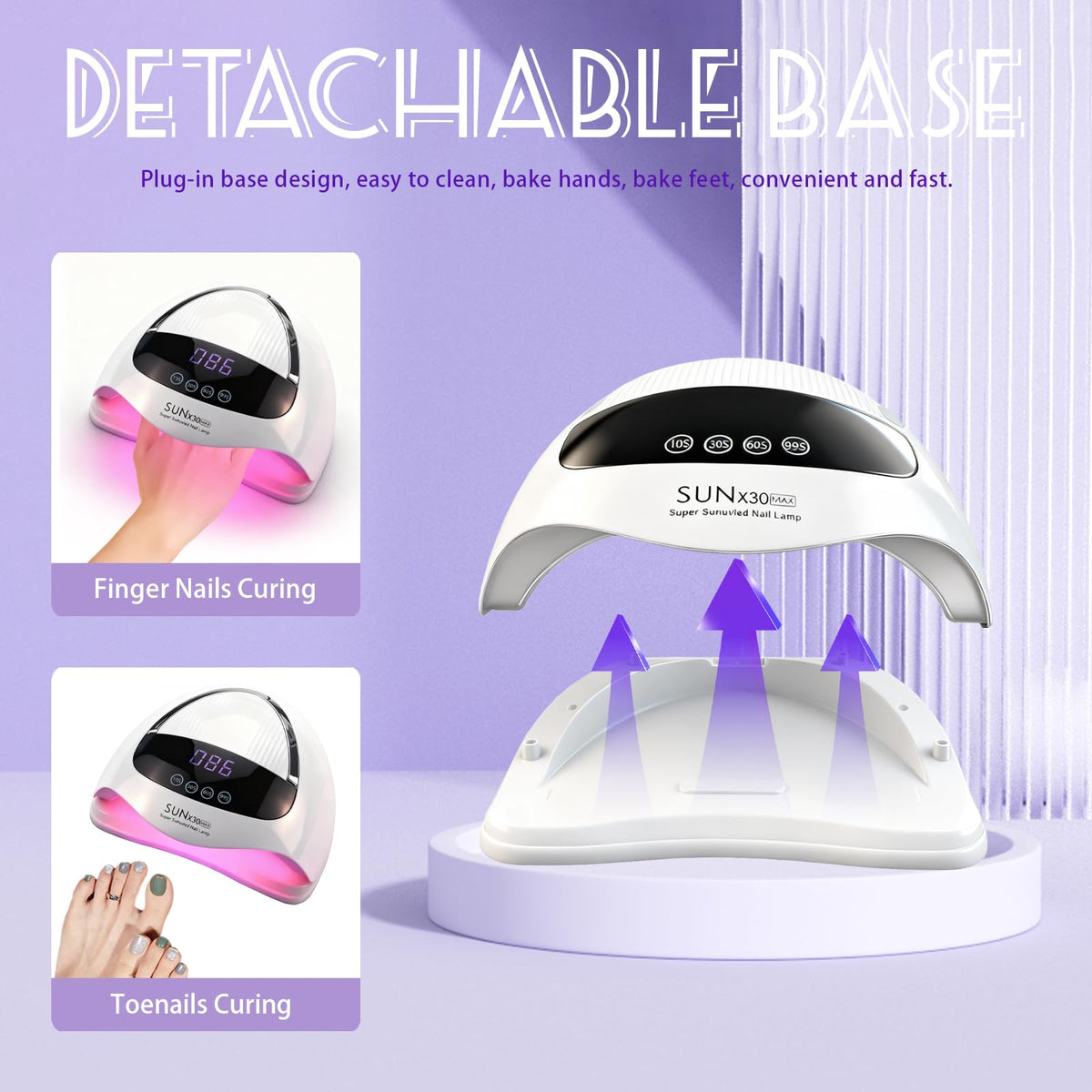 500W UV LED Nail Lamp, 90-LED Gel Nail Dryer with LCD Display