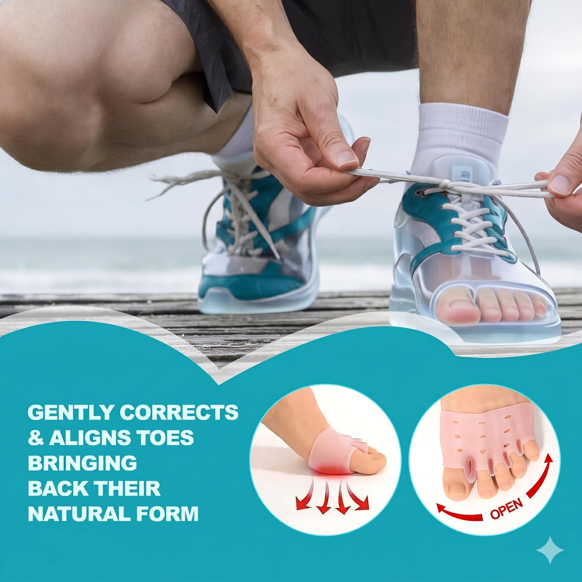 4 Sets Silicone Toe Separators for Bunion Relief and Everyday Comfort