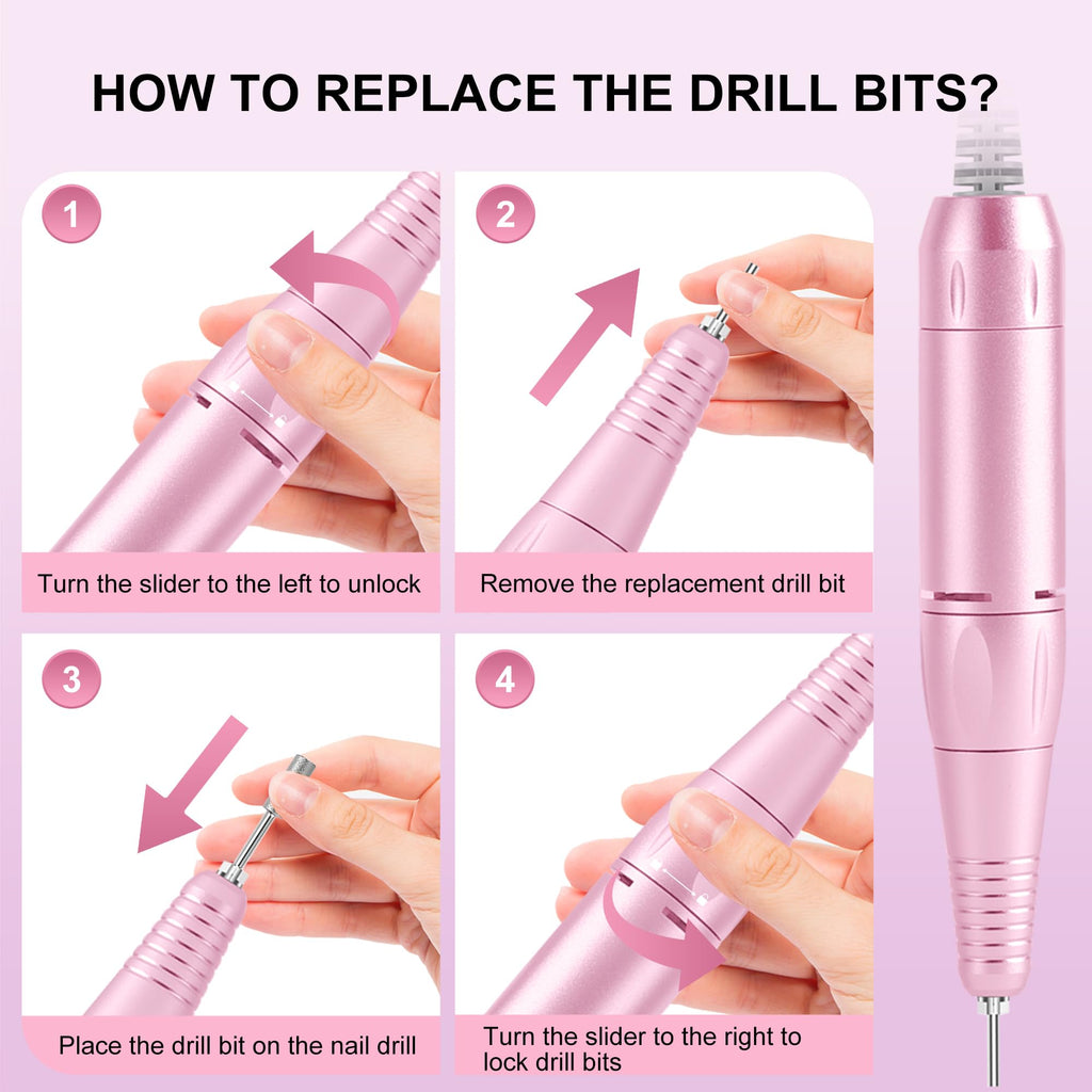 COSYGLOW Portable Cordless Electric Nail Drill Kit