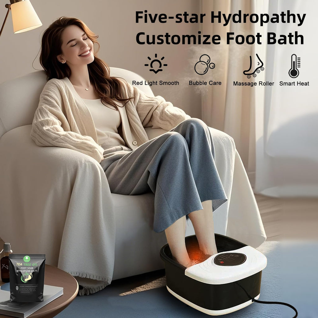 closewave Foot Spa Bath Massager with Heat, Red Light & Oxygen Bubbles