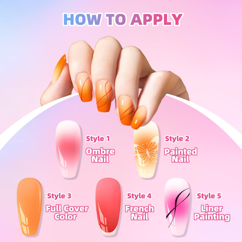 Woobena Pat Pat Gel Nail Polish Set, 24-Color Ombre Nail Art Palette