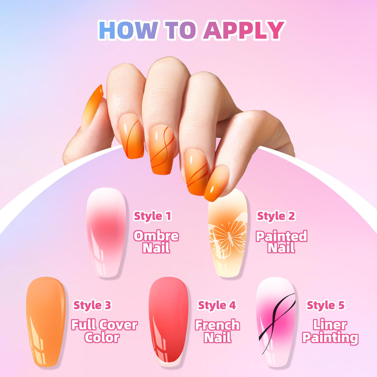 Woobena Pat Pat Gel Nail Polish Set, 24-Color Ombre Nail Art Palette
