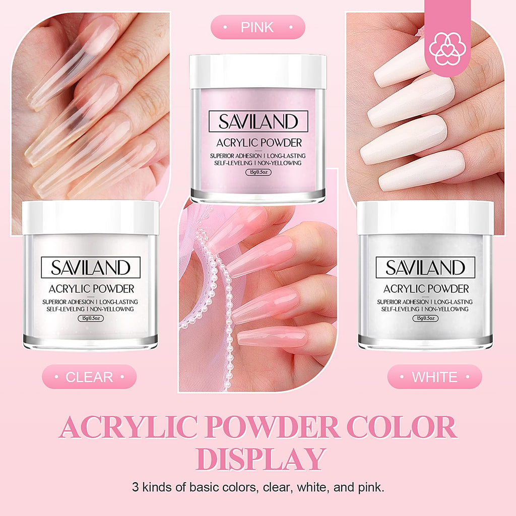 SAVILAND Acrylic Nail Kit for DIY Nail Styling