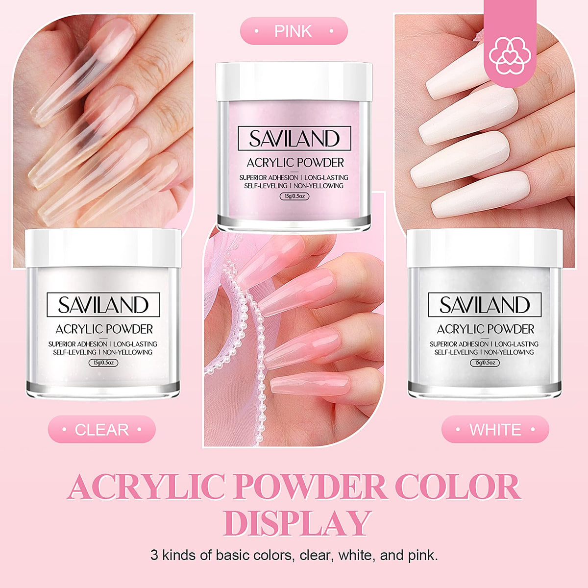 SAVILAND Acrylic Nail Kit for DIY Nail Styling