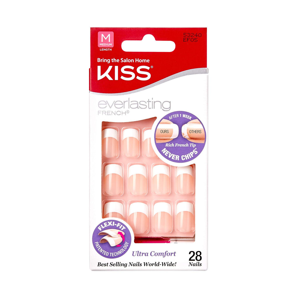 Kiss Everlasting French 28 Count Medium Flexi-Fit Pack of 6