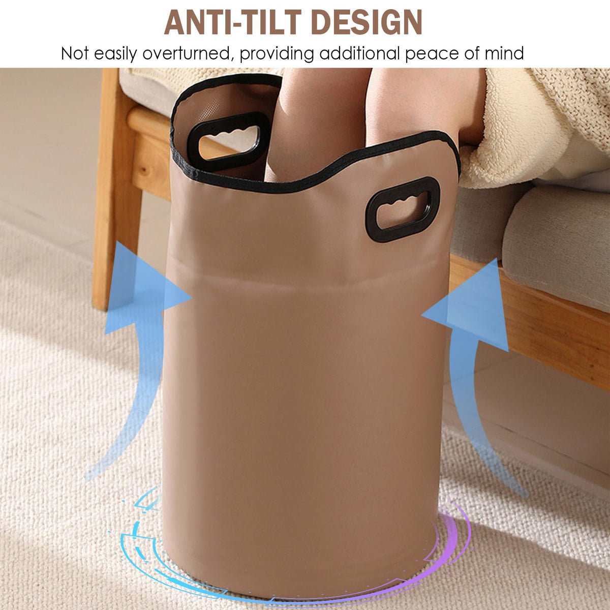 Collapsible Foot Bath Basin with Drainage Hole and Handles