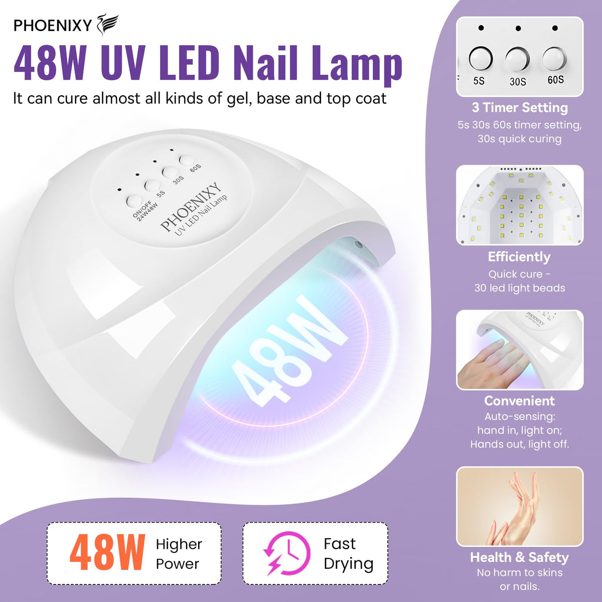 PHOENIXY Gel Nail Polish Manicure Kit with UV LED Lamp and Nail Drill