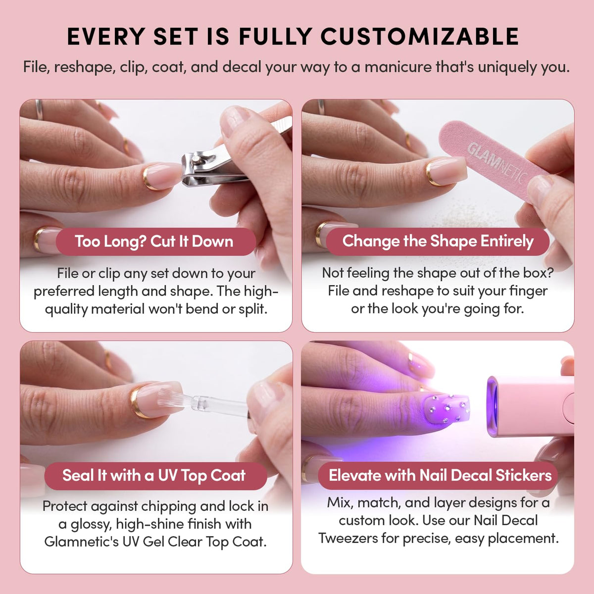 Glamnetic Press-On Nails Salon-Style Reusable Nail Kit