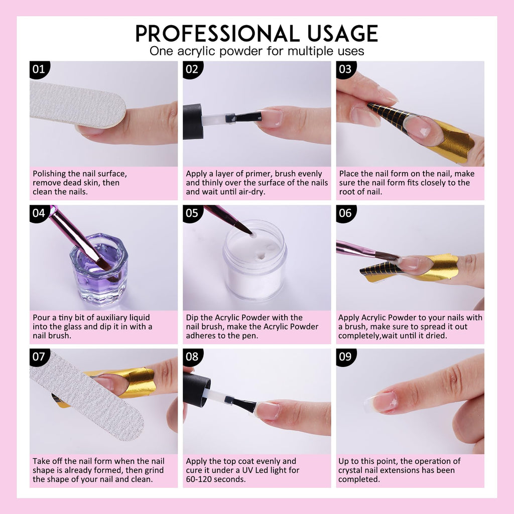 Acrylic Nail Kit for Beginners with Gel Polish, UV Lamp, Nail Drill and Full Tools