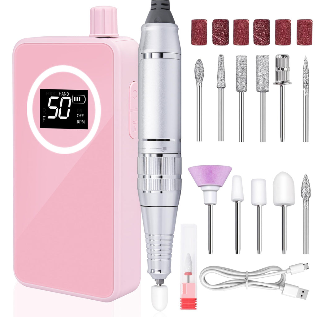 Professional Rechargeable Nail Drill 50,000 RPM with Bits