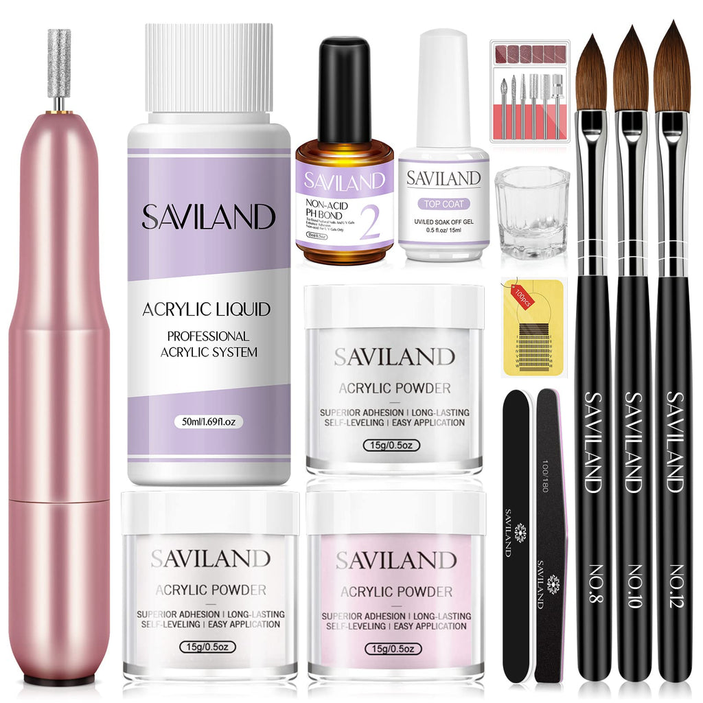 Saviland Acrylic Nail Kit with Drill for Beginners