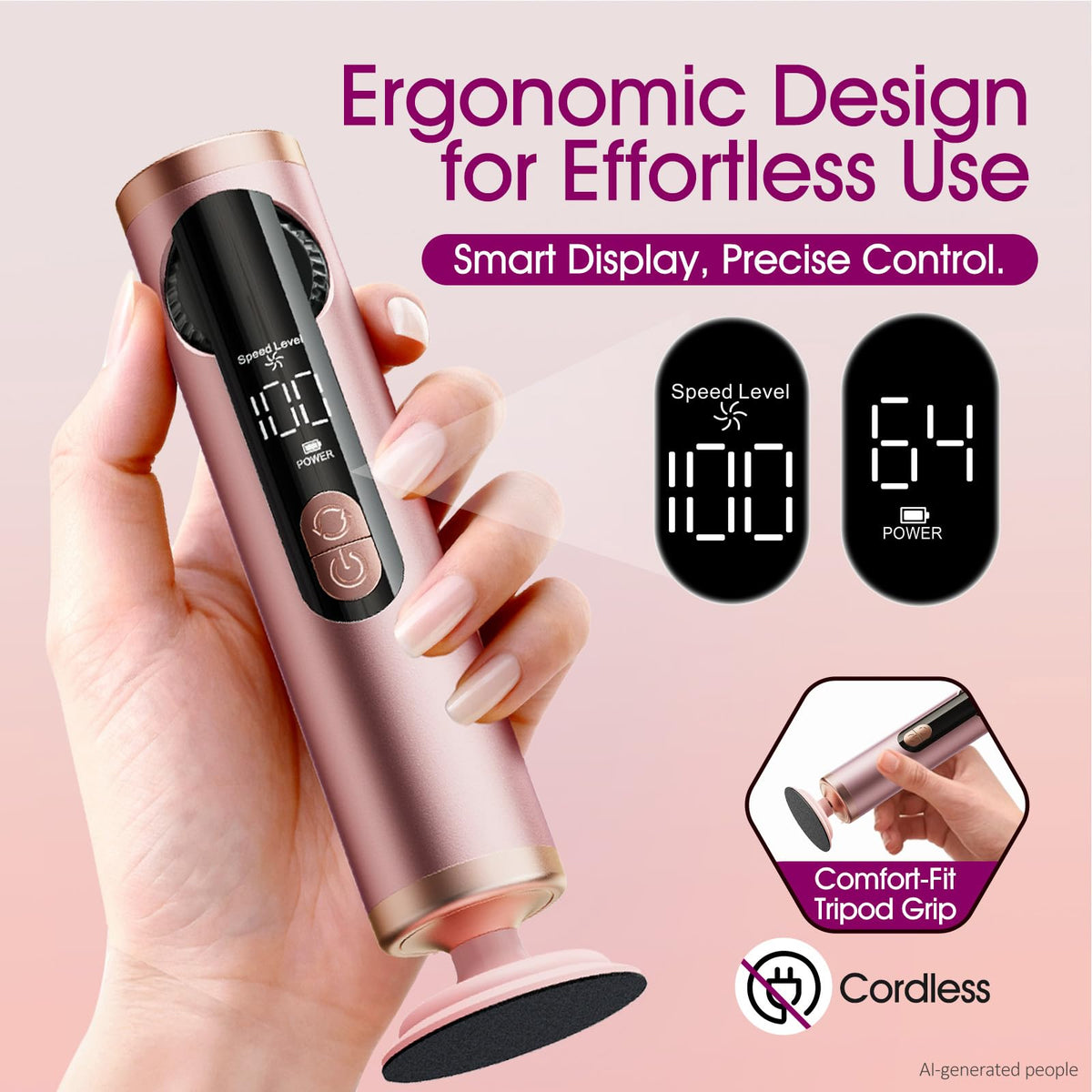 Rechargeable Electric Foot Callus Remover with Adjustable Speed