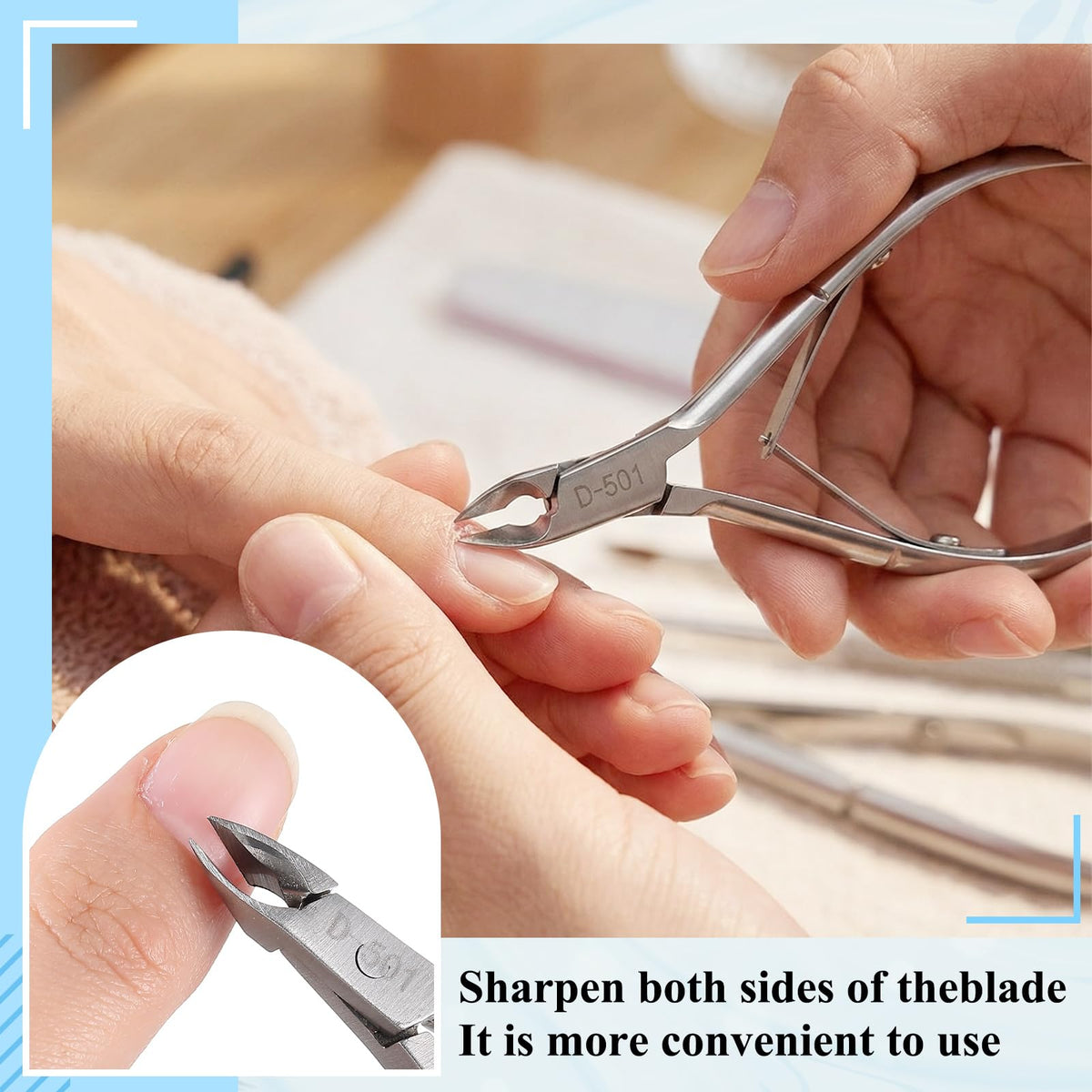Lothee Cuticle Trimmer and Pusher Kit with Sterilization Pouches