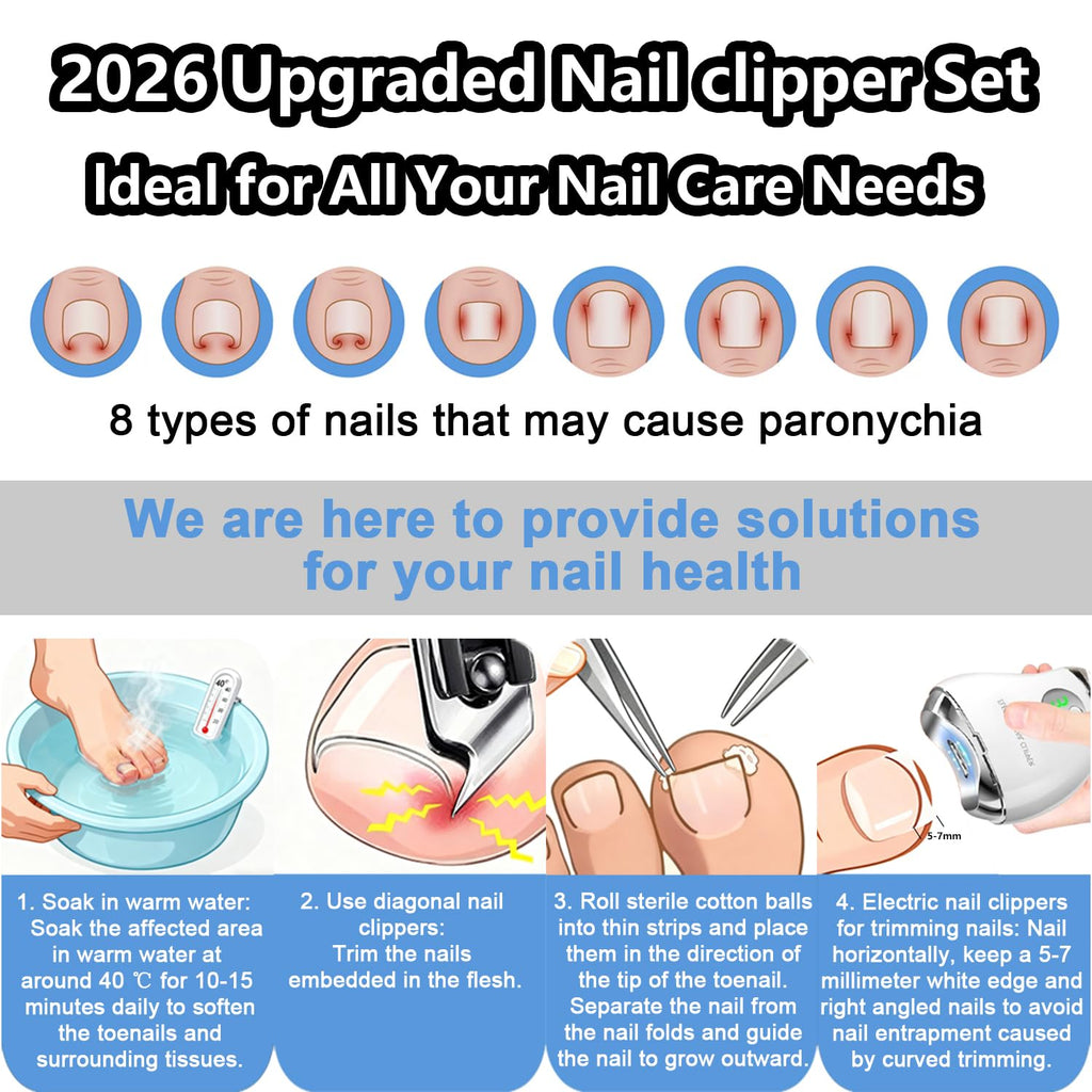 Rechargeable 4-in-1 Electric Nail Clipper with LED Light