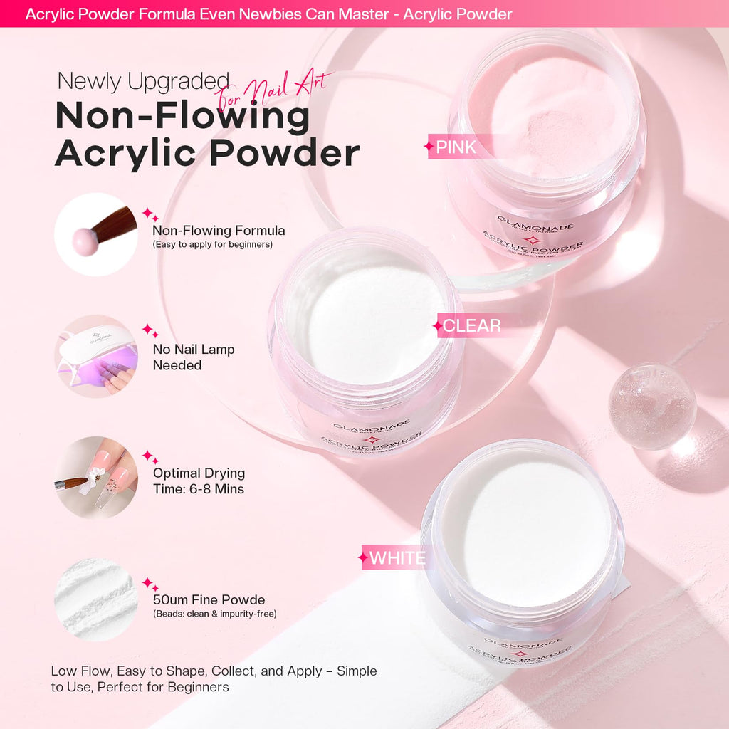Glamonade Acrylic Nail Kit for Beginners, DIY Nail Art Starter Set