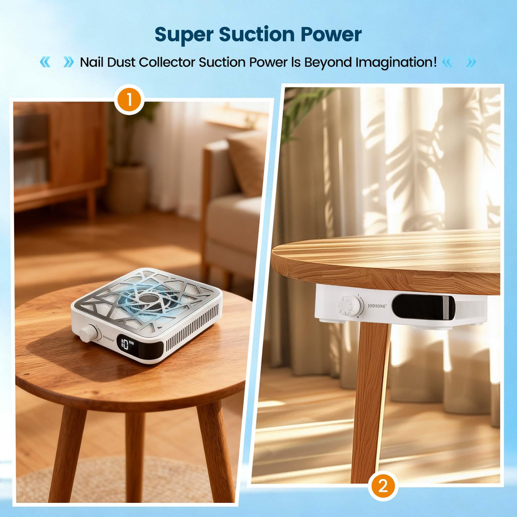 JODSONE Mini 6000RPM Nail Dust Collector with 30 Filters