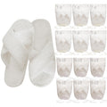 Sophproton 12-Pair Fuzzy Plush Slippers Wedding Favors with Cross Band