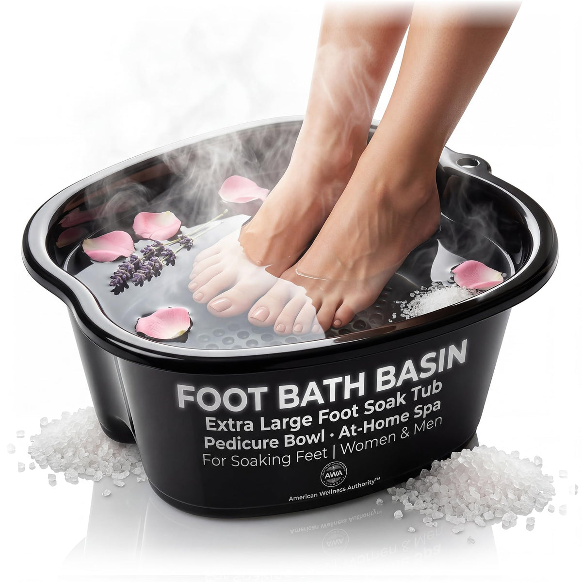 American Wellness Authority AWA Sturdy Plastic Foot Soaking Basin