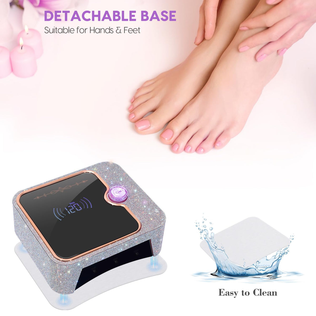 ANBEISTEE Diamond Rechargeable UV Nail Lamp with Timer and Sensor