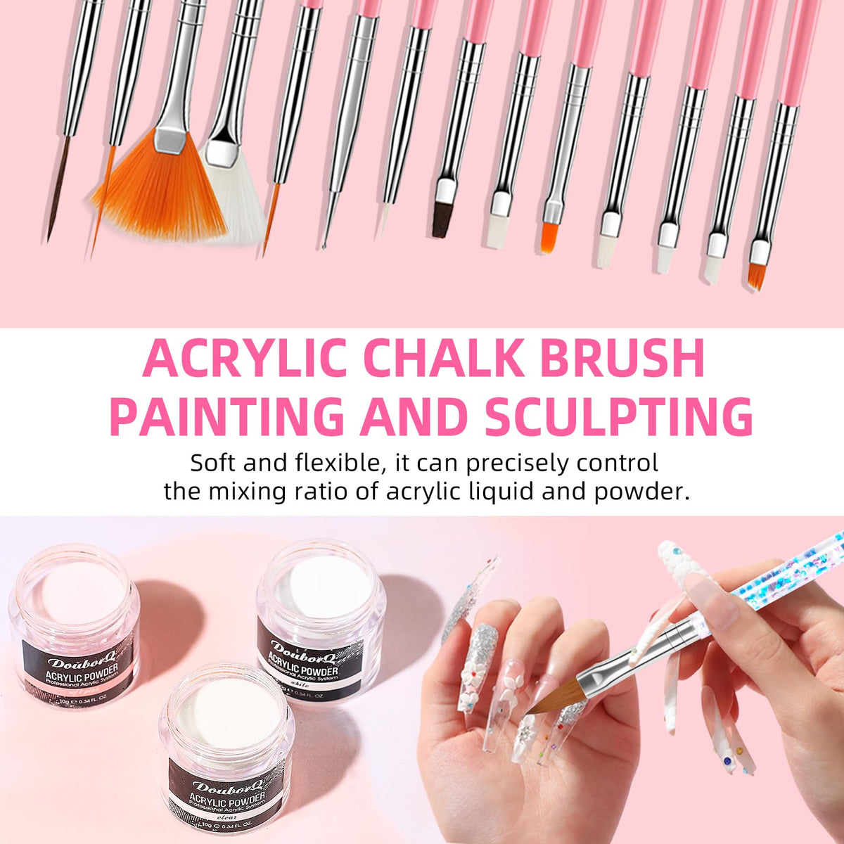 Acrylic Nail Art Kit for Beginners with UV Lamp and Drill
