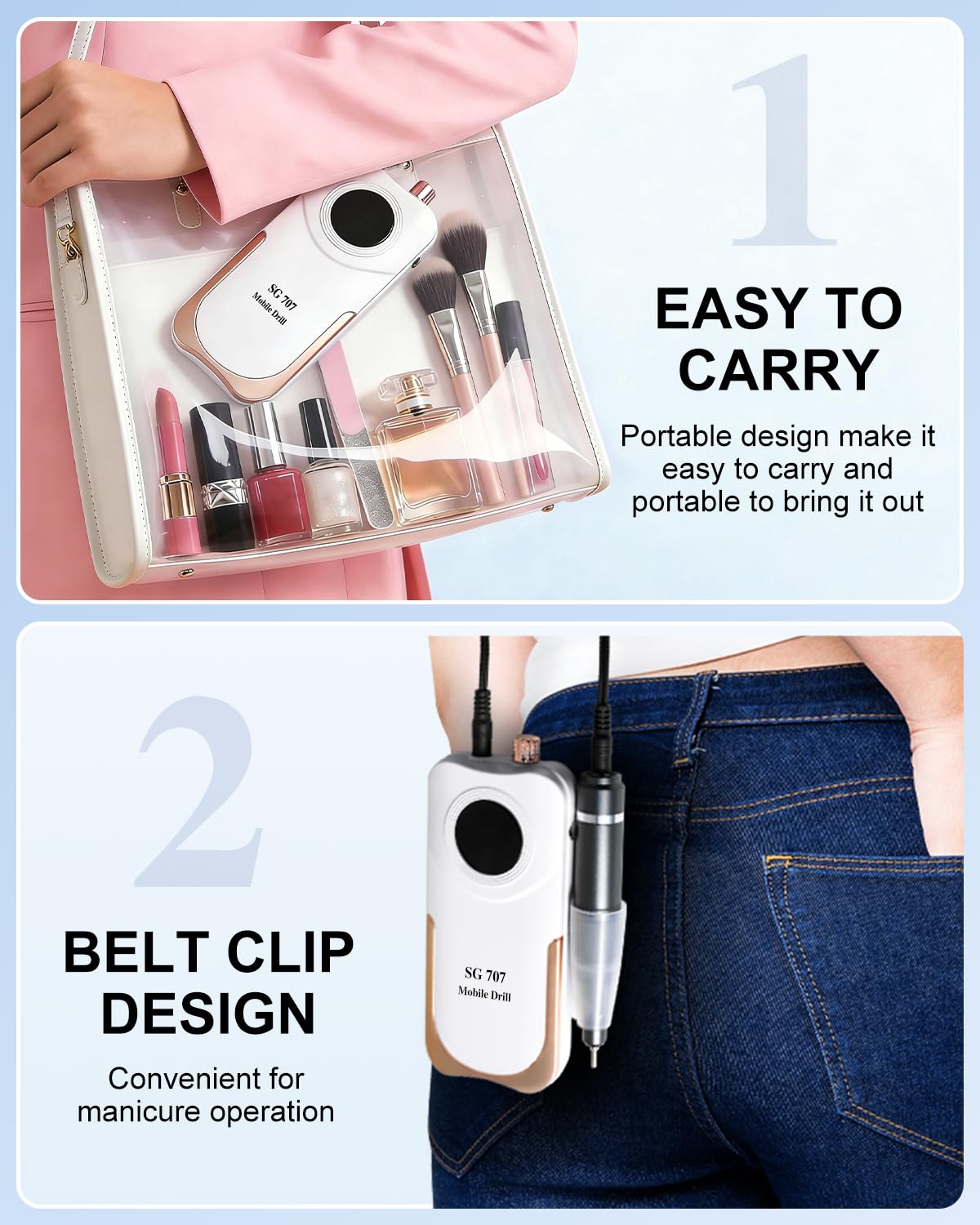 Professional Cordless Nail Drill Kit with LCD Display