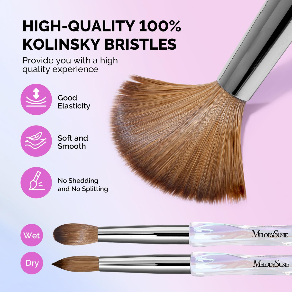 MelodySusie Acrylic Nail Brush for Nail Extension and 3D Nail Art