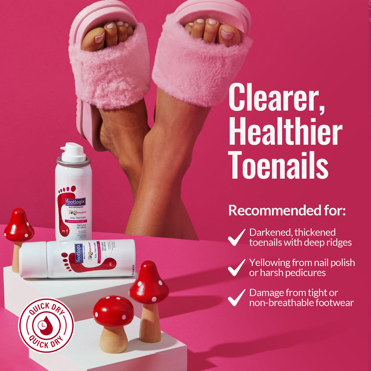 Footlogix Nail Tincture Spray with Spiraleen, Tea Tree Oil & Panthenol
