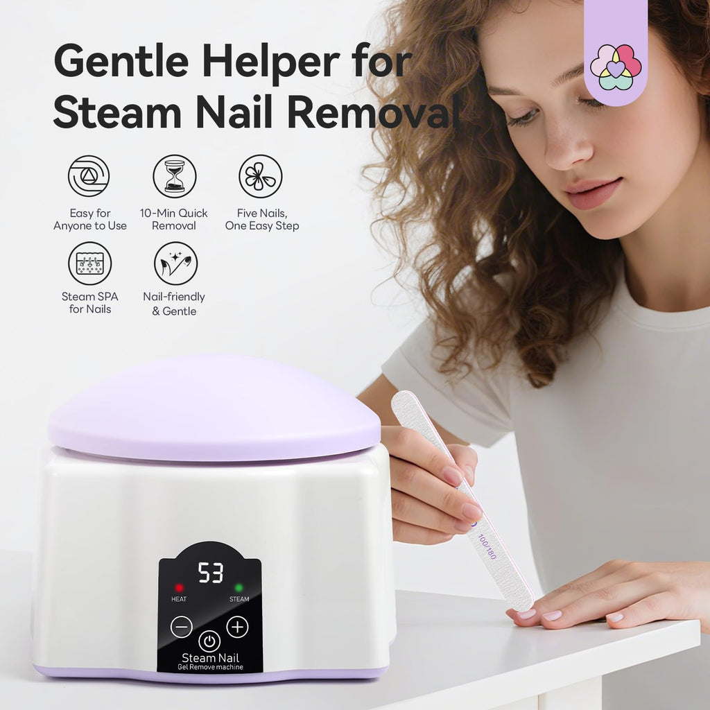 SAVILAND Steam Nail Polish Remover Machine with Nail Soaking Bowl